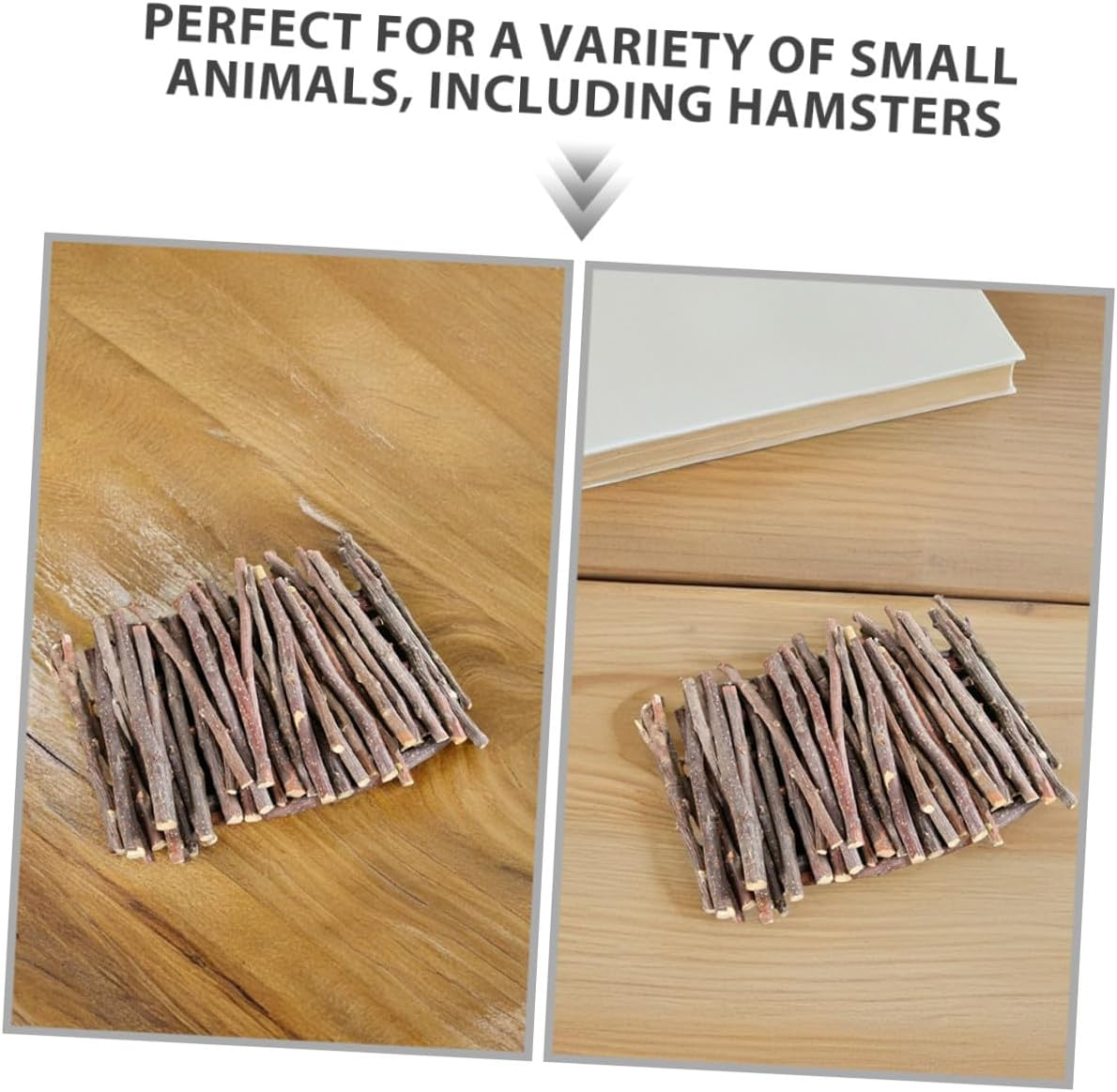 VICASKY Apple Sticks Small Chew Natural Teeth Grinding Treats for Rabbits Hamsters Guinea Pigs Squirrels Chinchillas Portable Wooden Molar Chew Snack for Small Pets image number 3