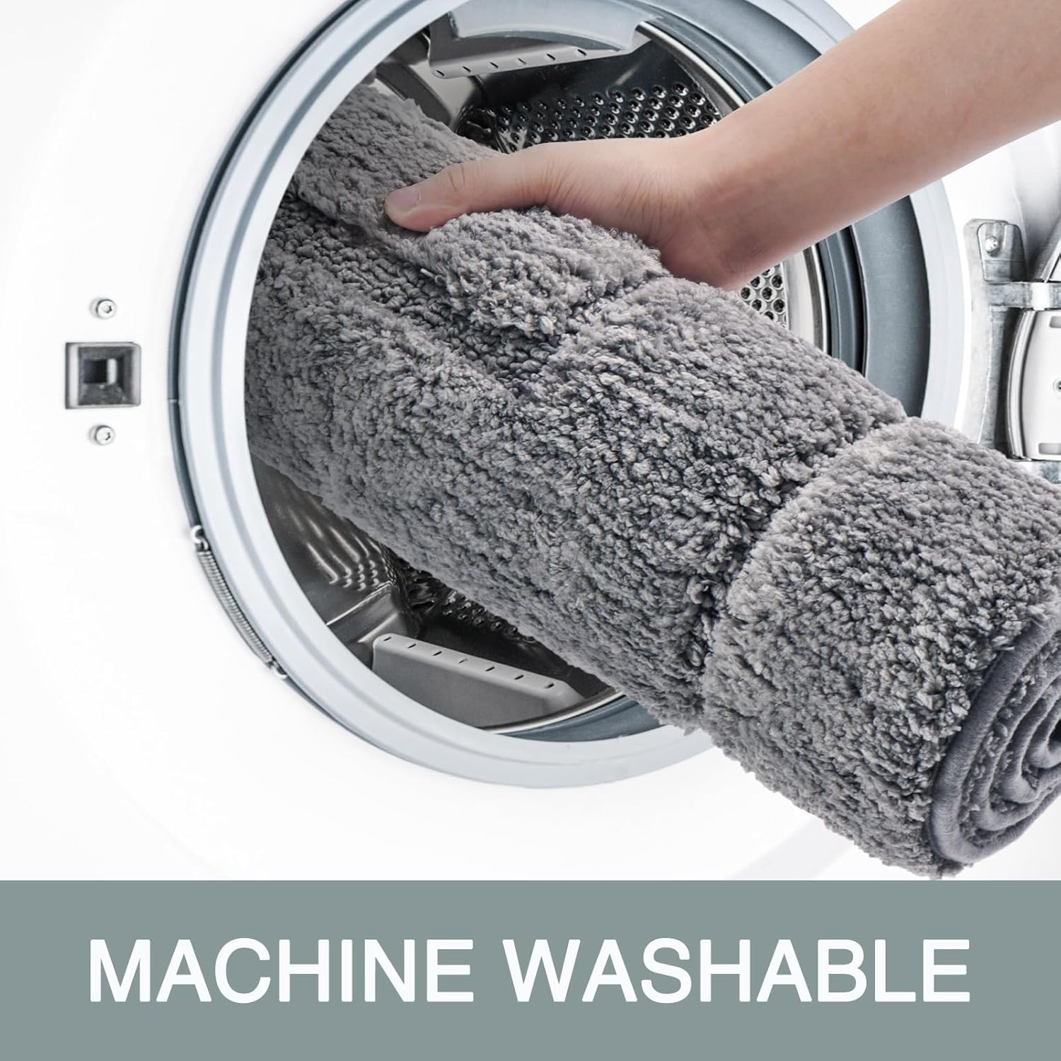 DUNSOO Bathroom Rug, Bath Mat, Floor Mat, Non-Slip, Washable, Soft Bath Mat, Water-Absorbent, Microfibre Bath Mat for Shower, Bath and Toilet - Grey, 40 X 60 Cm image number 2