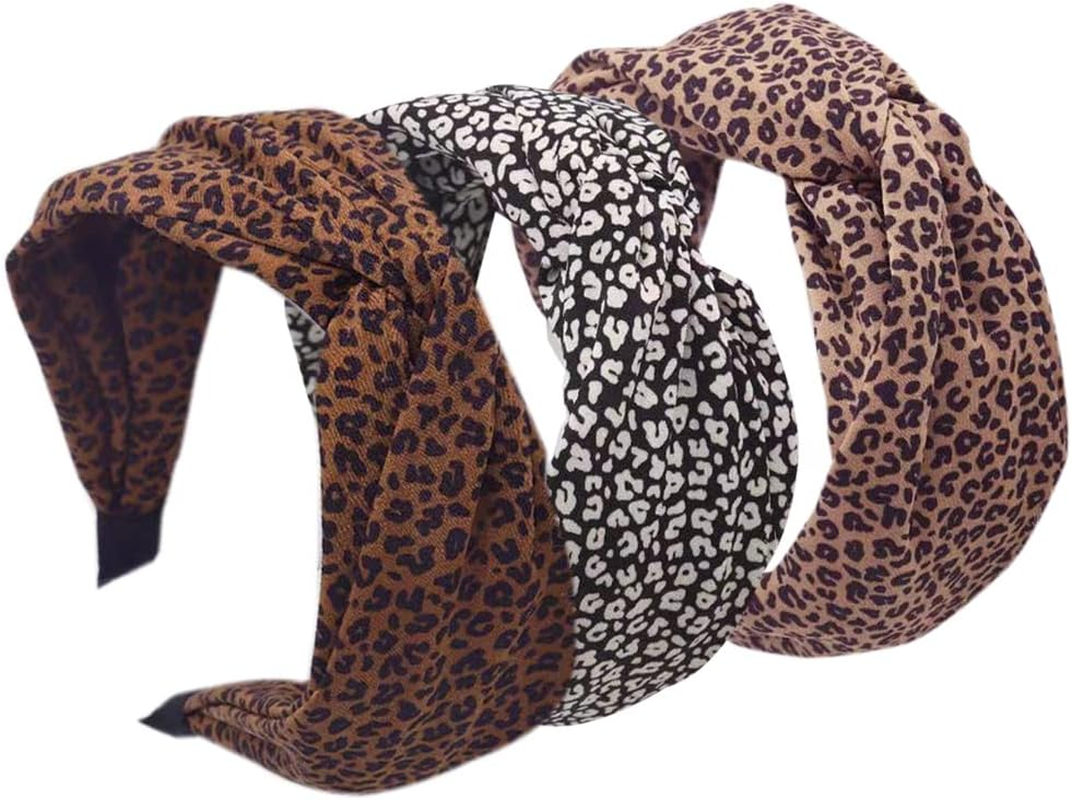 Wide Headband for Women Fabric Hair Band Alice Band Elastic Ladies Headbands Hair Accessories for Women and Girl (Widleaopard2) - Africa1 image number 6
