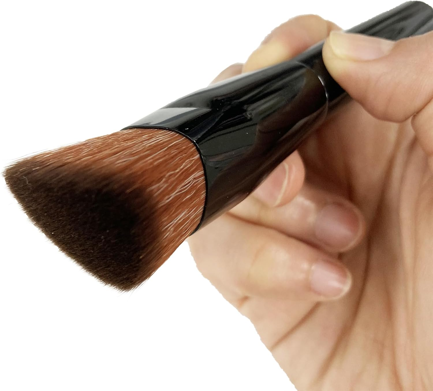 Shishida Seishindo LQ-04 Makeup Brush, Foundation Brush, Large, Diagonal Flat Type, Made in Japan, Black, Approx. 4.9 X 1.1 X 0.9 Inches (12.5 X 3 X 2.3 Cm) image number 5