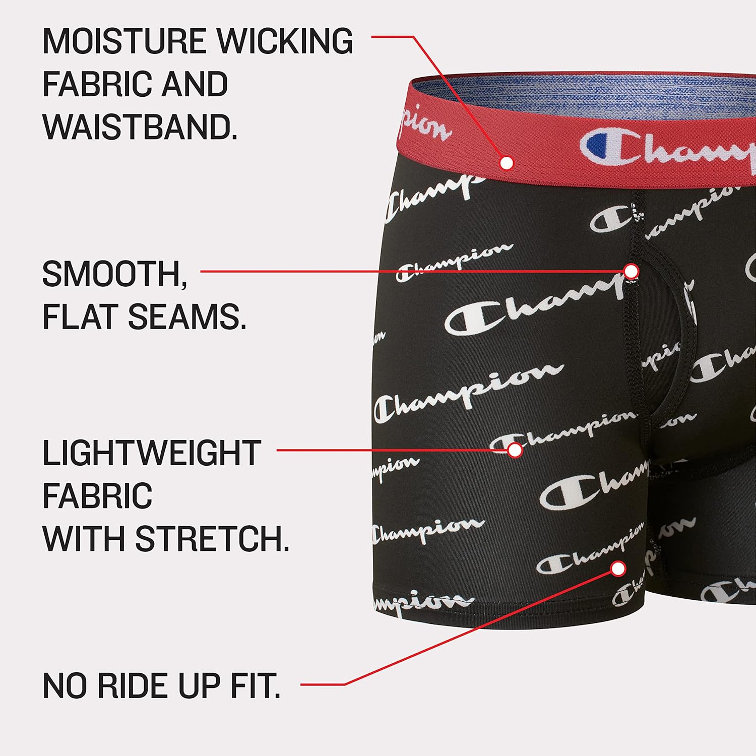 Champion Boys' Underwear, Everyday Active Stretch Boxer Briefs, Assorted 4-Pack image number 1