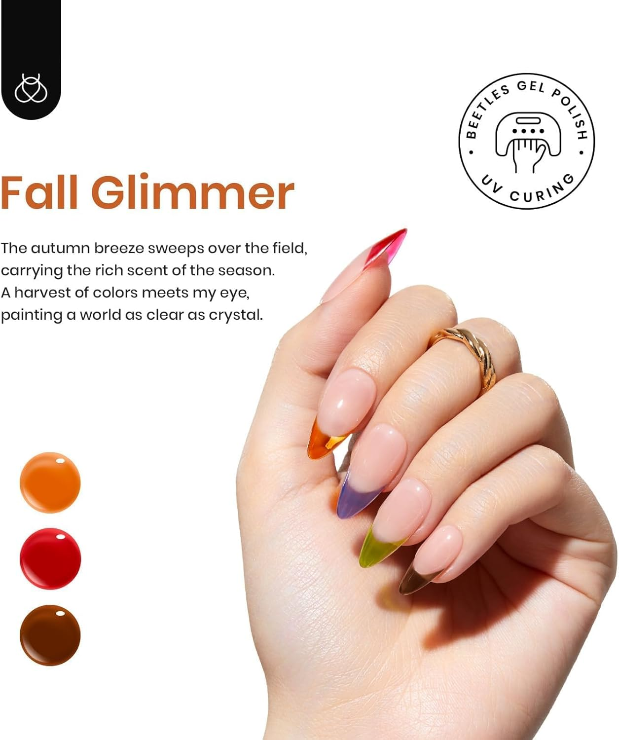 Beetles Gel Polish Jelly Gel Nail Polish 6 Colors Transparent Gel Polish Set Translucent Brown Red Blue Green Orange Spring Nails Soak off LED UV Curing Manicure Kit Women image number 5