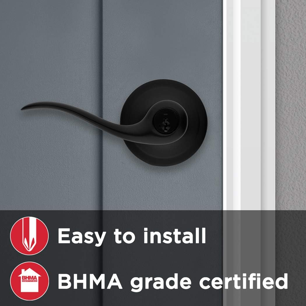 Kwikset 97401-026 Tustin Keyed Entry Lever Featuring Smartkey, Iron Black image number 4