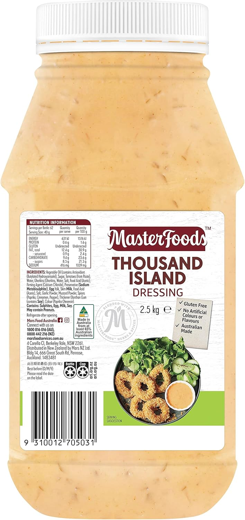 Masterfoods Thousand Island Salad Dressing 2.5 Kg Jar image number 1