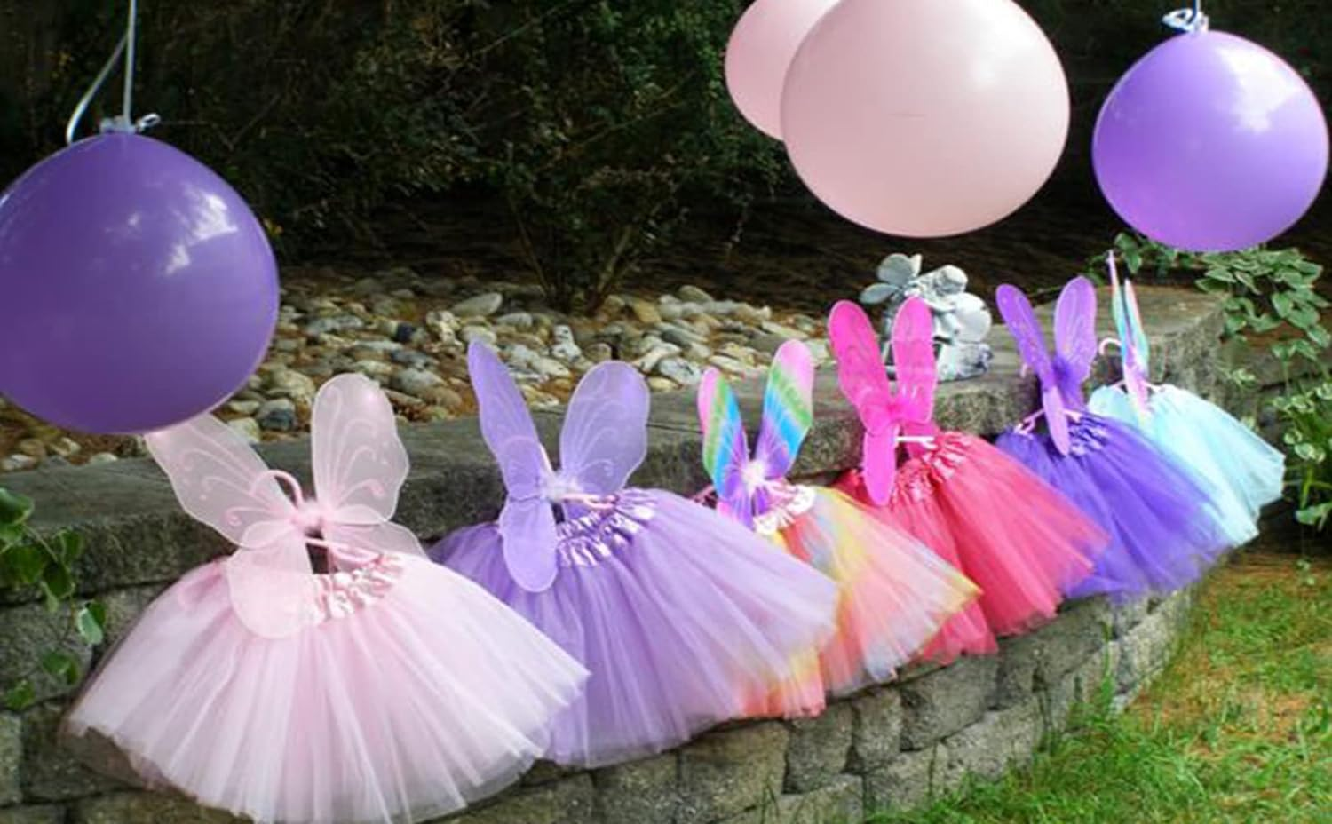 Ricjurzzty Girls Fairy Costume Fancy Dress up Butterfly Costume Sets with Tutu Dress, Butterfly Wing, Headband,Wand Costume Set for 3-8 Years Girls image number 3