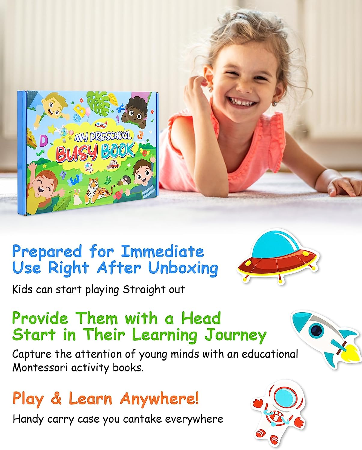31 Themes Busy Book for Toddlers Ages 3 and up - Pre K Preschool Learning Activities Montessori Book - Autism Sensory - Kindergarten Educational Toys for 3 Year Old, Ages 3-4 4-8 5-7 image number 5