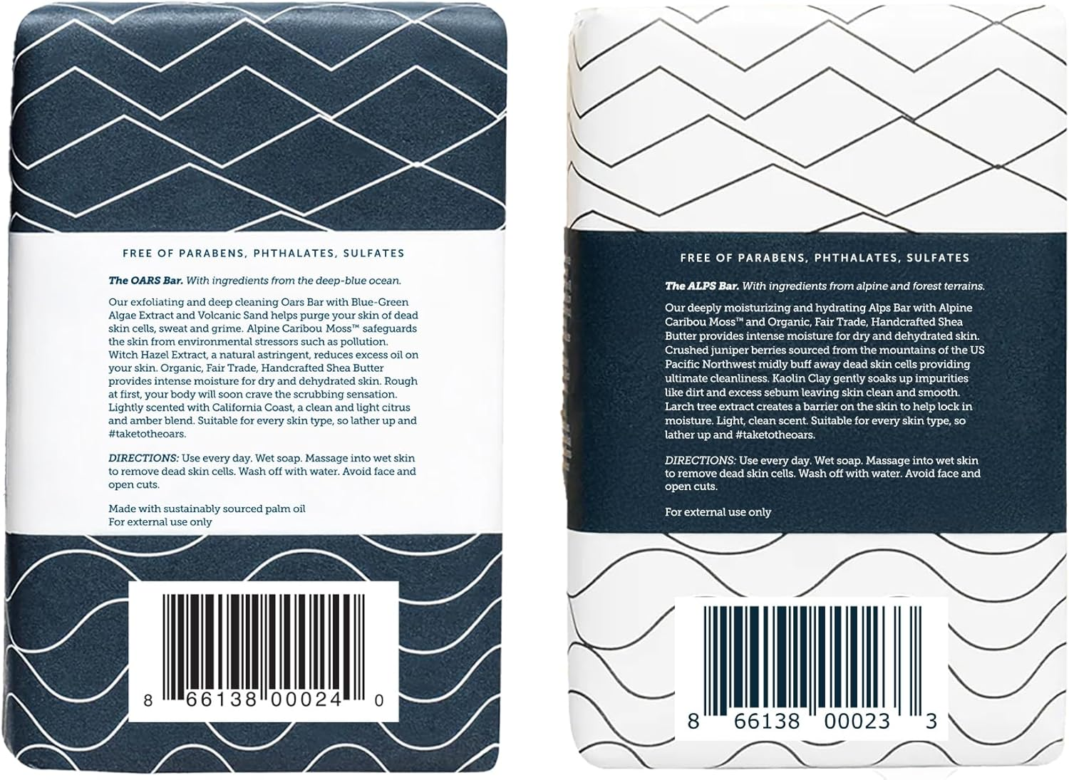 Oars + Alps Bar Soap Gift Set, Natural Skin Care, with Hydrating Shea Butter and Exfoliating Activated Charcoal, Vegan and Gluten Free image number 2