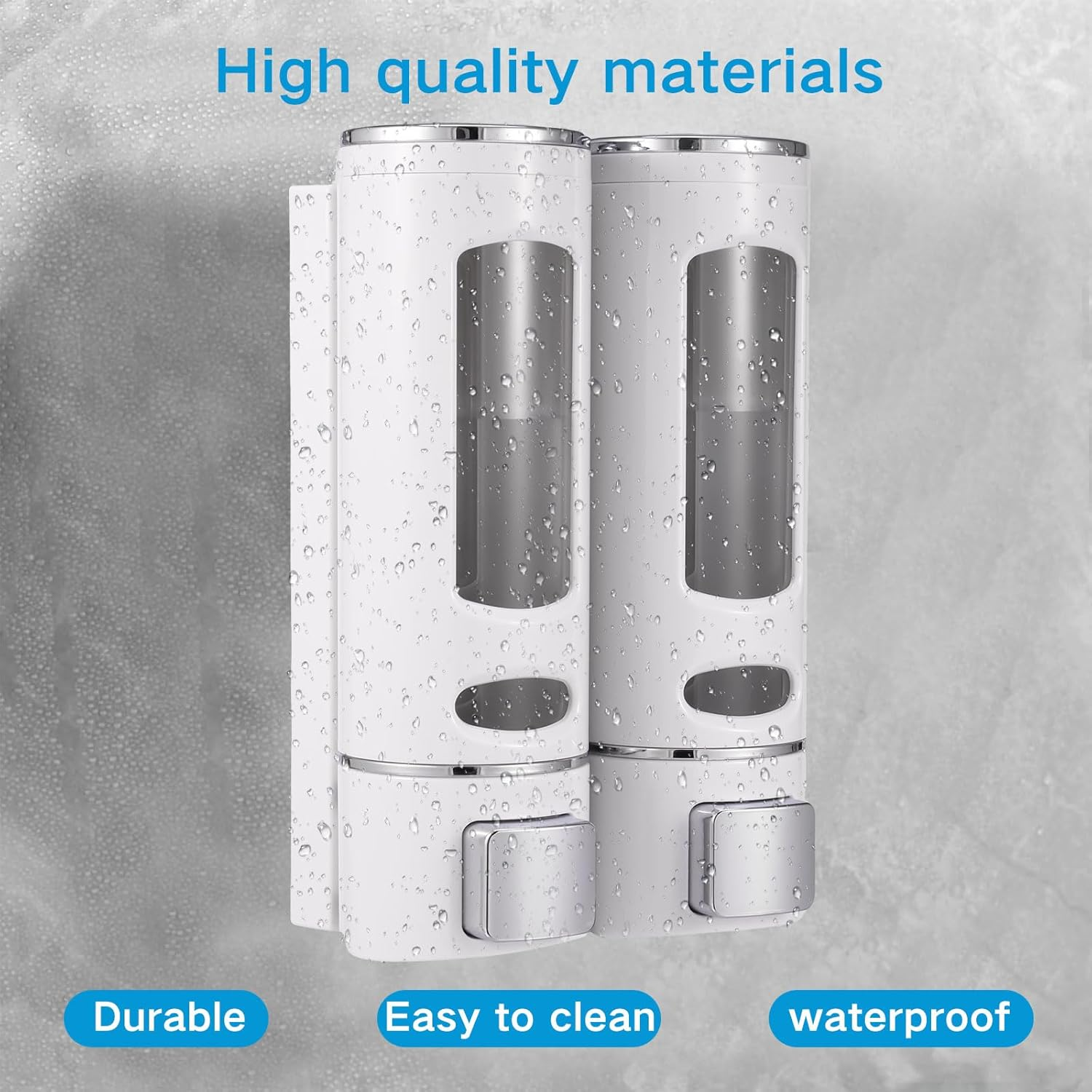 2Pcs/3Pcs Shower Soap Dispenser Wall Mounted 400Ml Shampoo and Conditioner Dispenser Adhesive Handwashing Fluid Dispenser Rest Room Washroom Toilet Soap Dispenser for Bathroom Hotel (2 Chamber) image number 1
