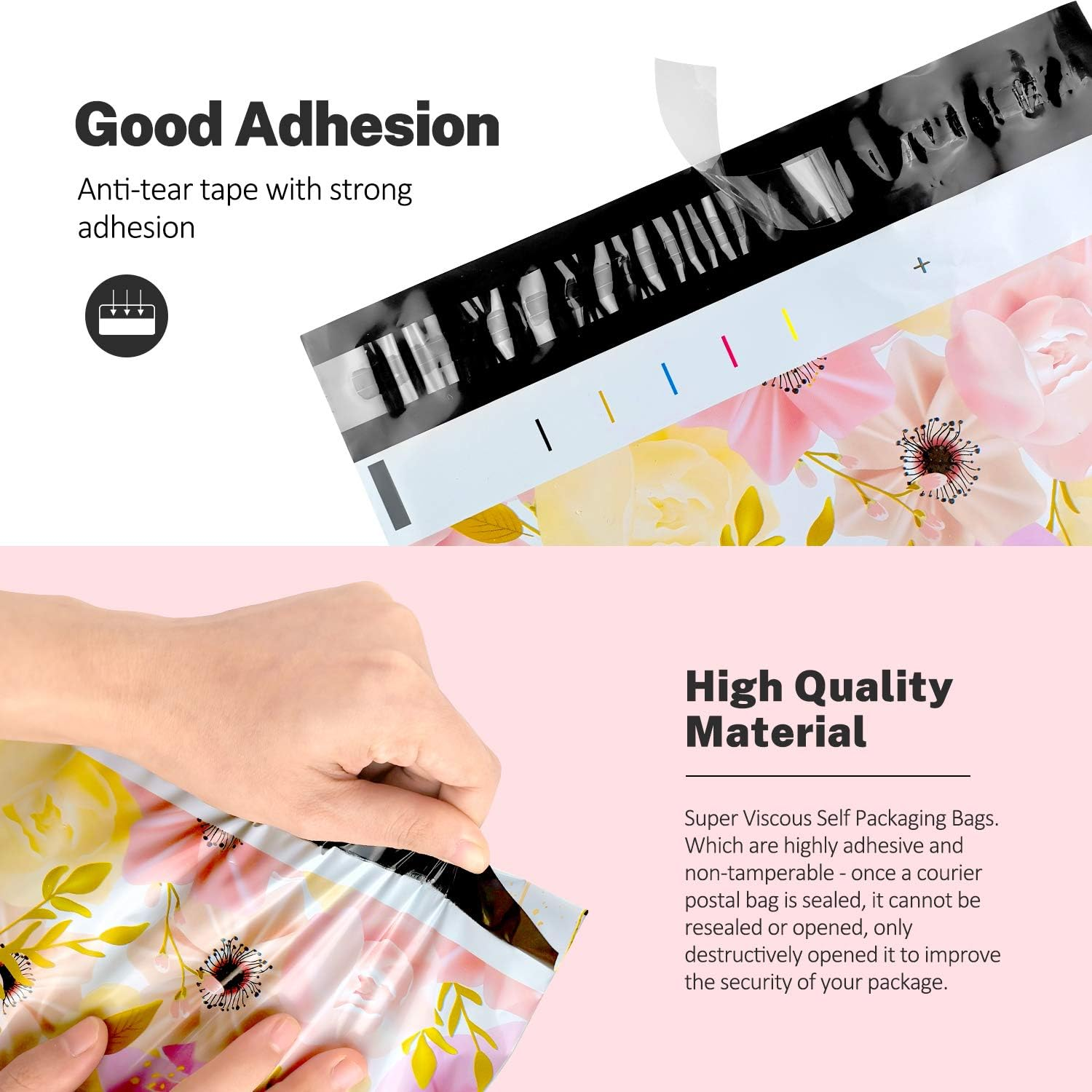 100 Pack Poly Mailers 10X13, Cute Packaging Envelope Mailers Polymailers Packaging for Small Business, Shipping Bags for Clothing Boutique Supplies with Self Seal Strip (Thank You) - Cow image number 2