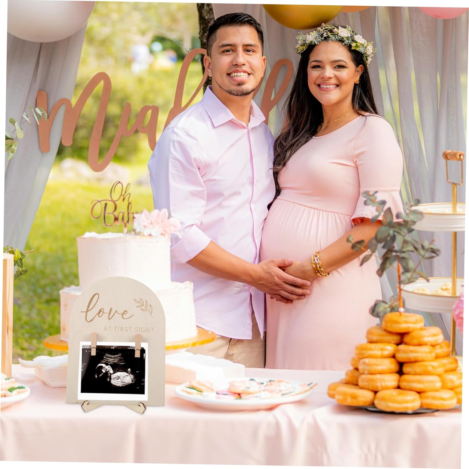 HAPINARY 1 Set Ultrasonic Photo Frame Tabletop Photo Frame Sonogram Picture Frame Ultrasounds Frame for Mom Expecting Parents Photo Frame Pregnancy Announcement Sign Wooden image number 5