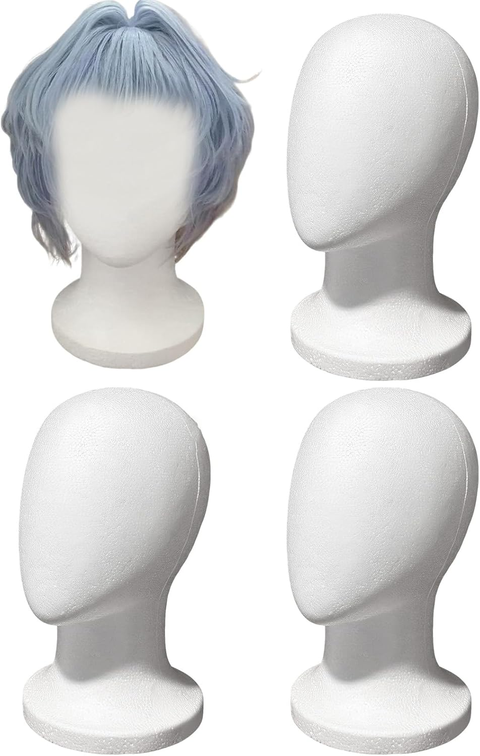 Mannequin Heads,4Piece Wig Stand | Realistic Model Stand Hat for Styling Display Crafts Cosplay Scarves, Glasses Making