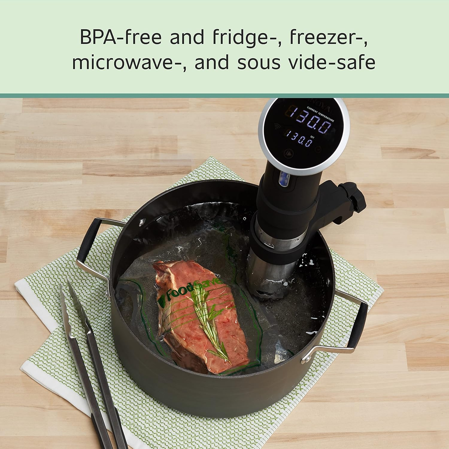 Foodsaver Easy Fill Vacuum Sealer Bags 3.78 L | Reusable, Commercial Grade Material, 10 Pack, Clear image number 3