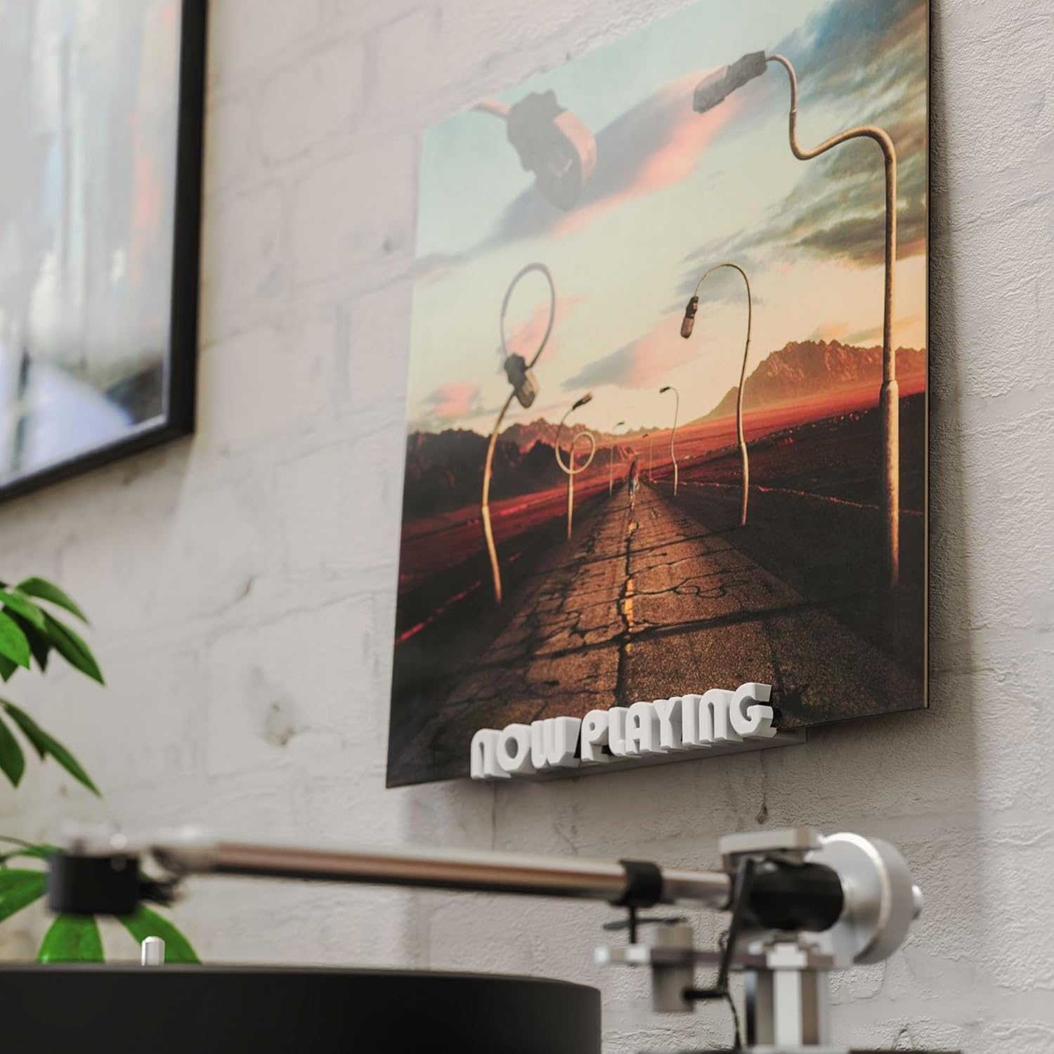 Mobilefox Vinyl Record Wall Mount Now Playing for LP Disc Vinyl Holder Universal White image number 4