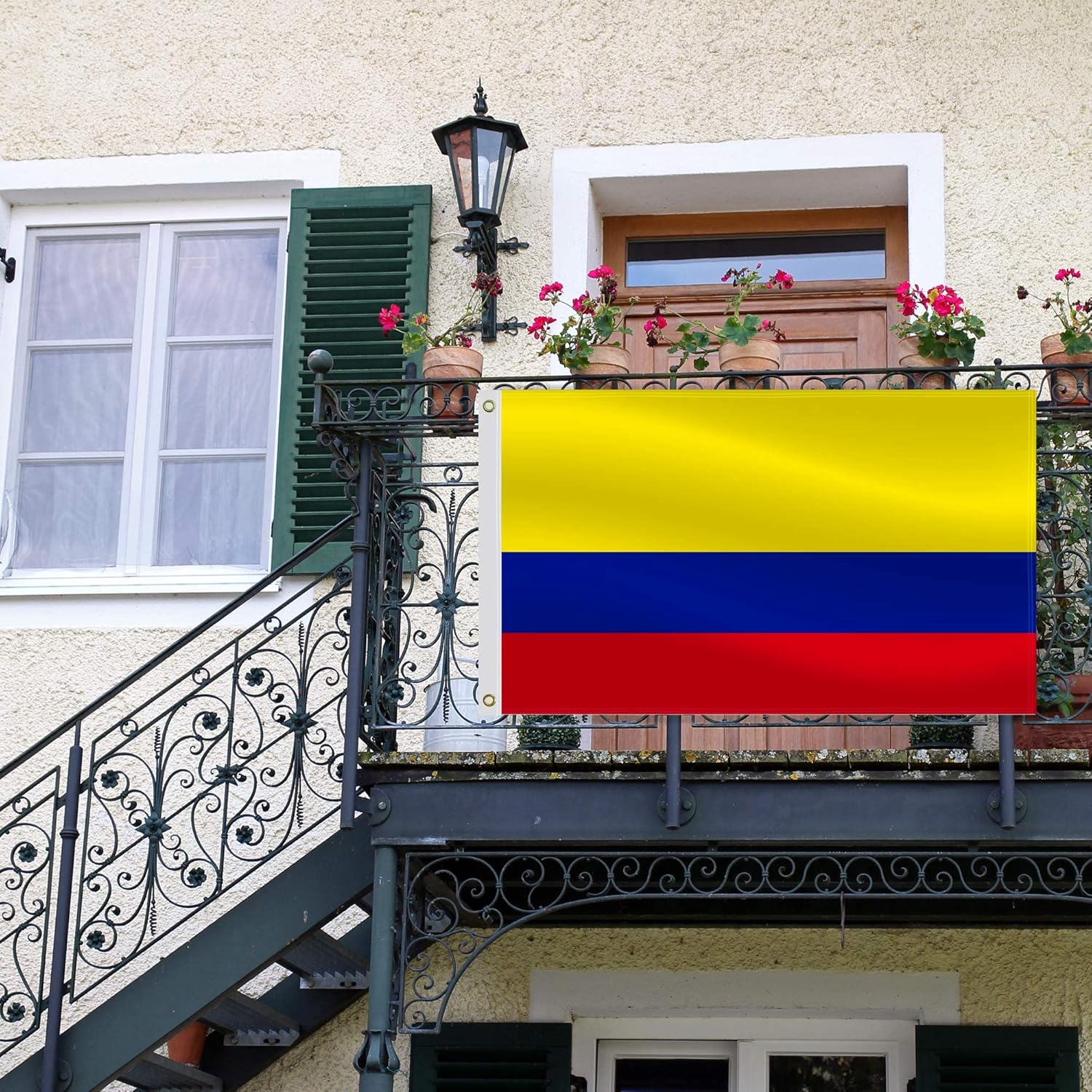 3&times;5 FT Colombia Flag,Large Colombians National Decor,Double Side Digital Printed 75D Polyester Banner with Canvas Header Brass Grommet