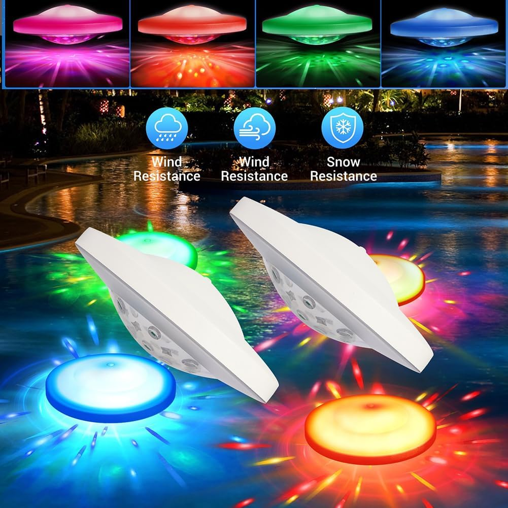 Floating Pool Light Swimming Pool Lamp IP67 Waterproof for Pool Hot Tub Fountain (White) image number 2