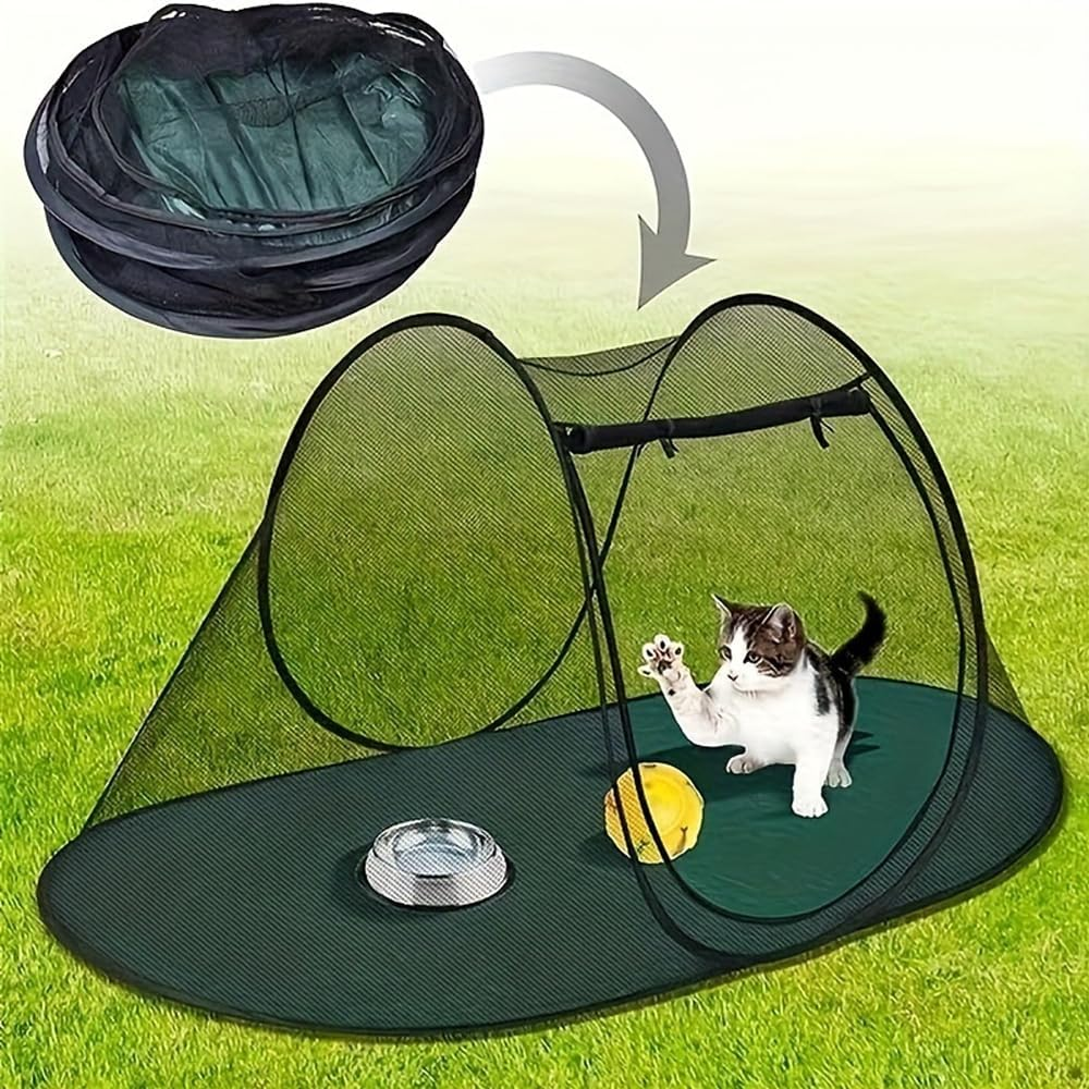Cat Tent Outdoor, Pet Enclosure Wigwam Suitable for Dogs and Small Animals Foldable Cat Playpen, Pop up Crate Dog Tent Outdoor