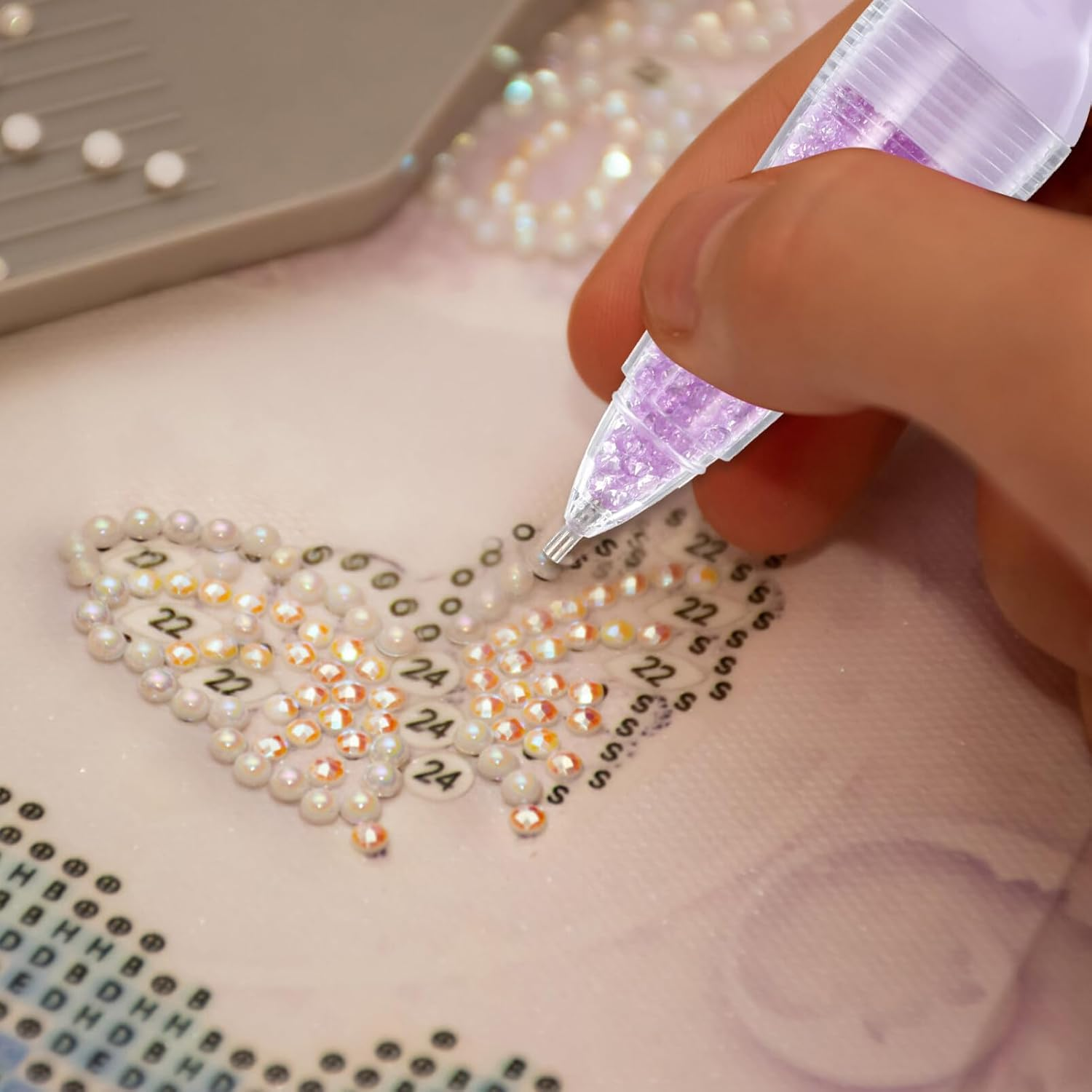 NUOBESTY 3Pcs Vase Shape Drill Pen Flower Pot Shaped Standable Ergonomic Nail Point Pen Diamond Picture Tools Diamond Art Accessories image number 2