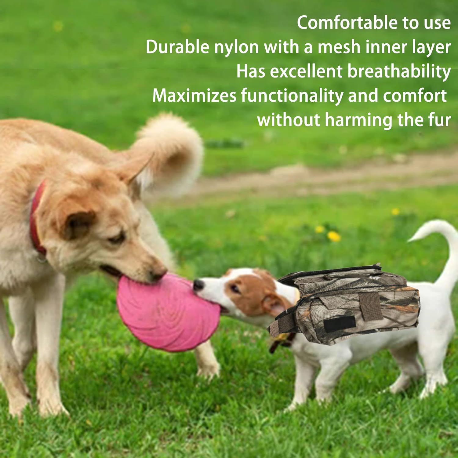 JOROBURO Dog Saddle Bag, Waterproof Adjustable Large Capacity Nylon Dog Backpack, Lightweight Dog Backpack with Side Pockets for Outdoor Travel Training Camping image number 2