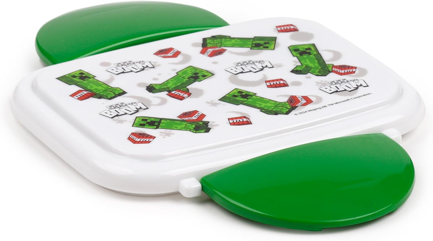 Puckator Minecraft Creeper & TNT Clip Lock Stackable Bento Lunch Box with Cutlery image number 4