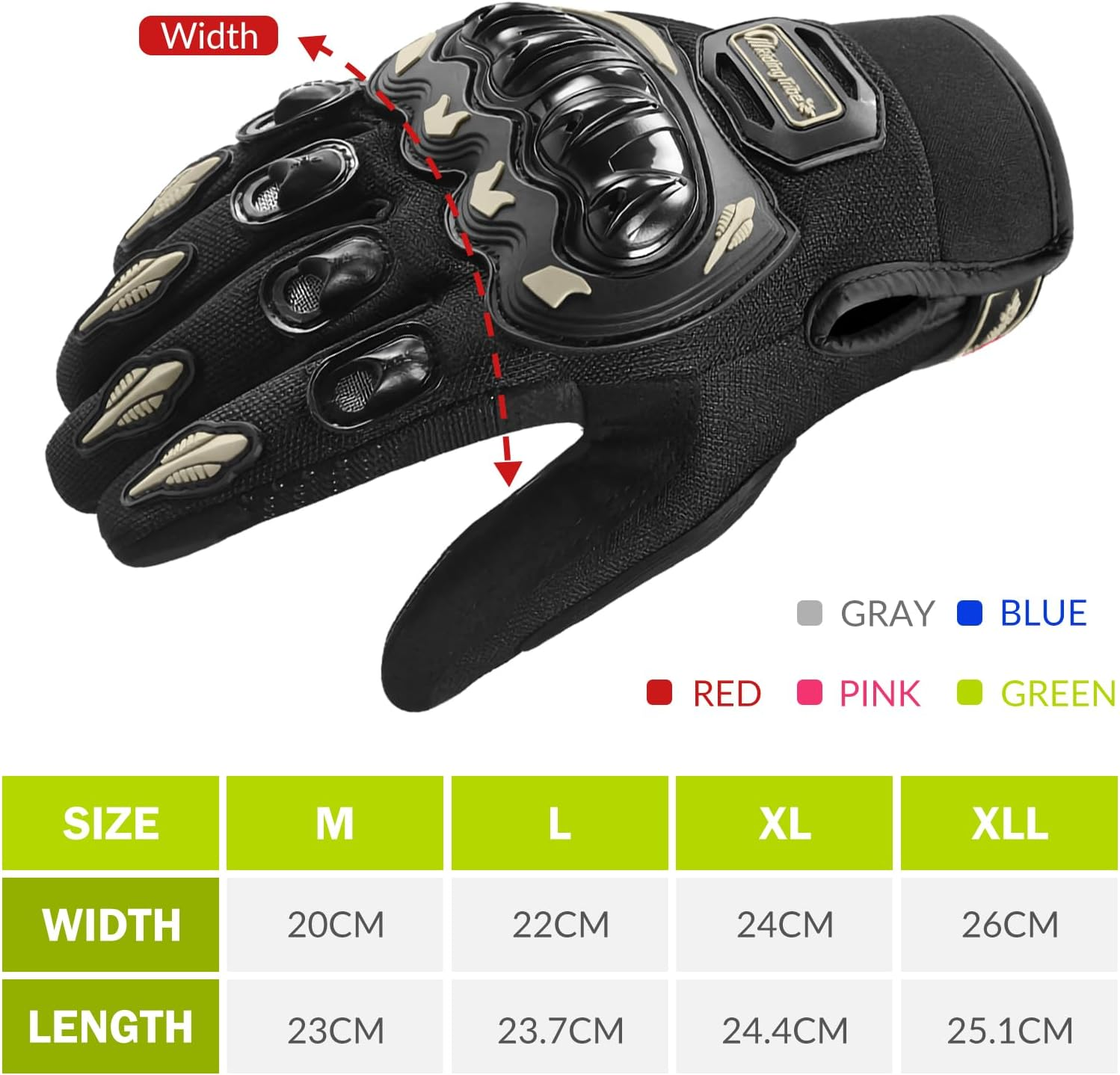 Motorcycle Gloves Winter Cold Weather Warm Touchscreen Waterproof Windproof Protective Gear Motorcycle Gloves for Men and Women, Full Finger Motorbike Gloves image number 2
