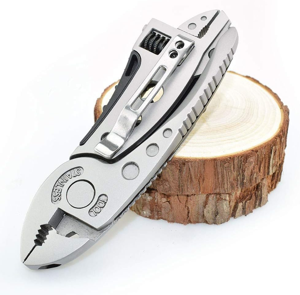 Adjustable Wrench Multitool,Multitool Camping Multi Tool Plier Screwdriver Bits Pliers Survival Emergency Gear Assembly Be Used for Outdoor,Survival,Camping, Hunting and Hiking (Silvery) image number 5