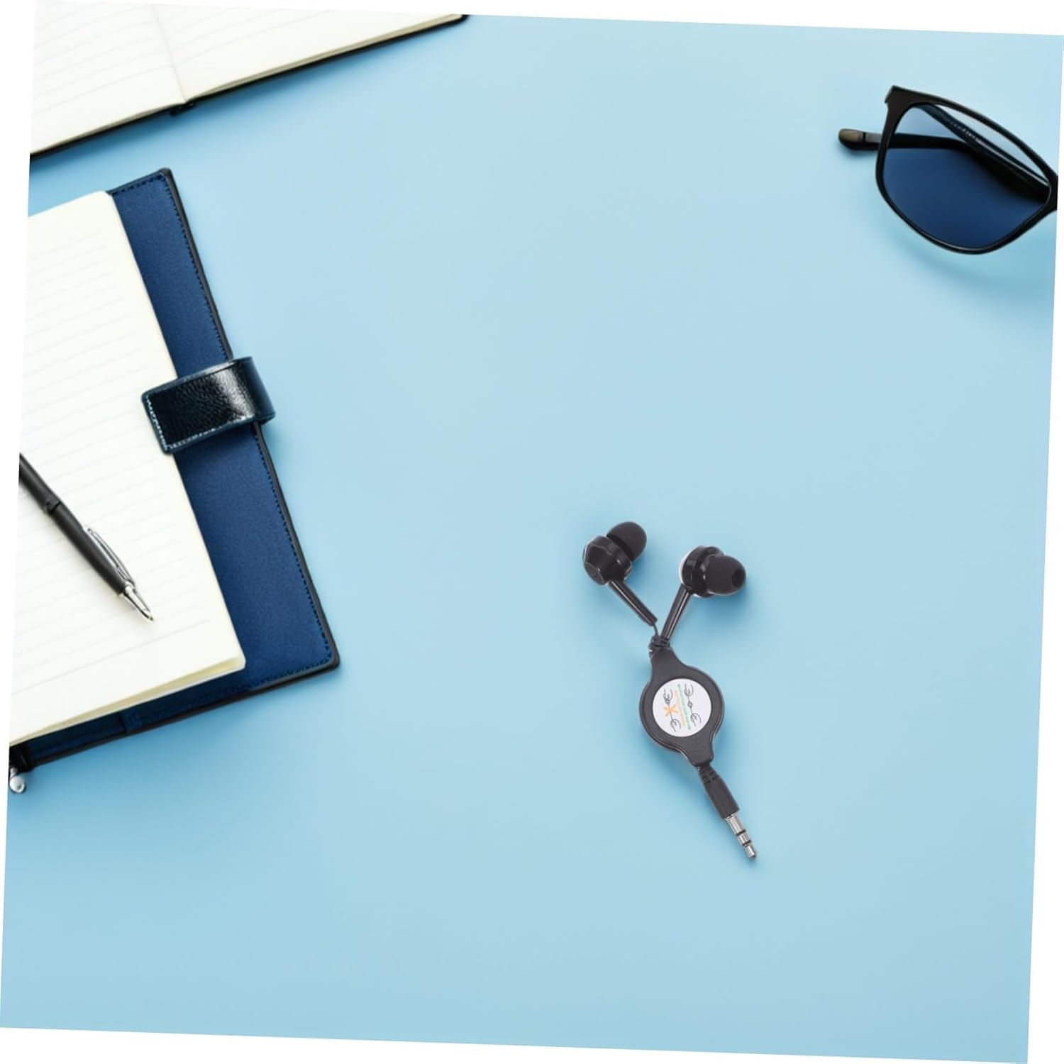 2Pcs Retractable Wired Earbuds Dual Stretch In-Ear Earphones Lightweight Noise-Isolating Headphones for Mobile Laptop Gaming Black image number 3