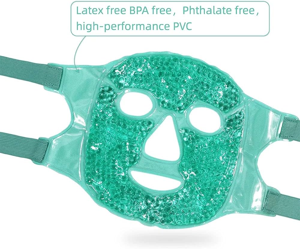 DOLSON Face Eye Mask Gel Hot Cold - Reduce Puffiness, Bags under Eyes, Puffy Dark Circles, Migraine - Therapeutic Heat and Ice Compress with Cover - for Sleep, Sinus Pressure, Headaches, Skin Care image number 6