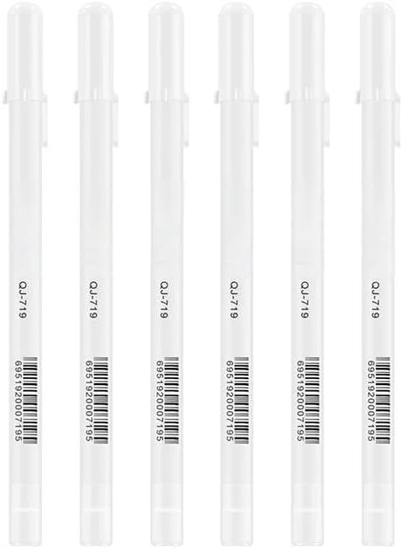 6PCS White Paint Pen for Art with 0.8Mm Fine Point Tip,Ideal for Art Painting and Highlighting image number 1