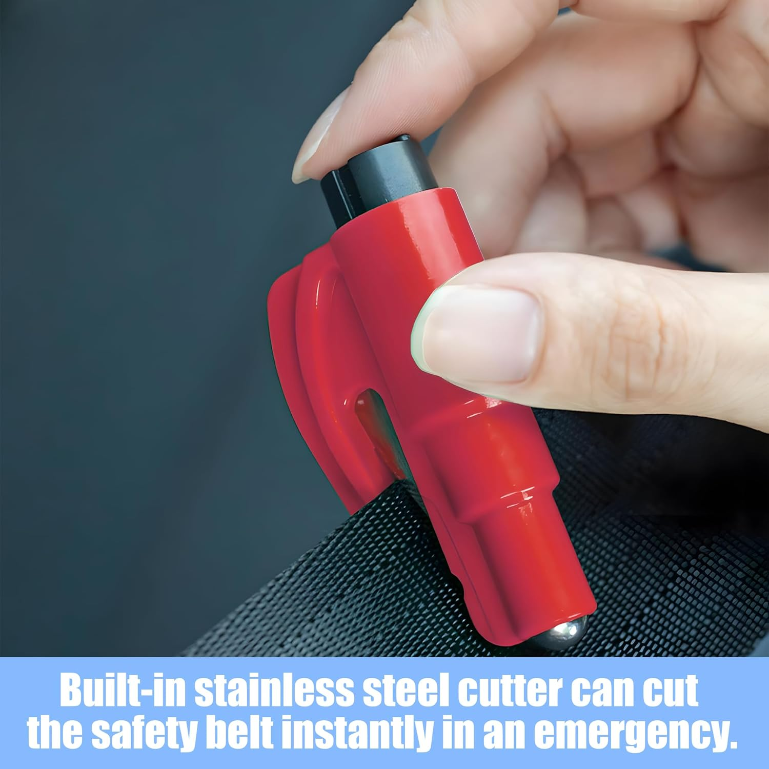 2-In-1 Emergency Keychain Car Window Breaker and Seatbelt Cutter (2 Pack) - Spring-Loaded One-Press Design, Extreme Environment Reliability for Underwater Escape & Accidents for Drivers, Families