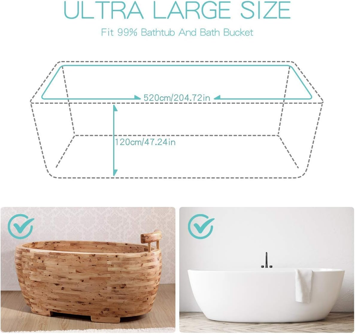 AGPTEK 12 Pack Disposable Bathtub Cover Liner, Large Bathtub Liner Plastic Bag for Salon, Household and Hotel Bath Tubs (102 X47 Inch) image number 3