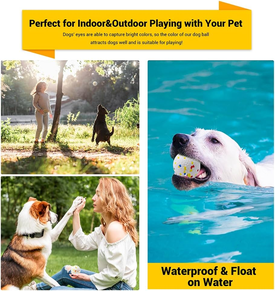 LIEVUIKEN Dog Balls Toys for Aggressive Chewers, Indestructible Bouncy Floating Balls for Dogs to Fetch, Durable Solid Rubber Ball for Training (2 PCS) image number 4