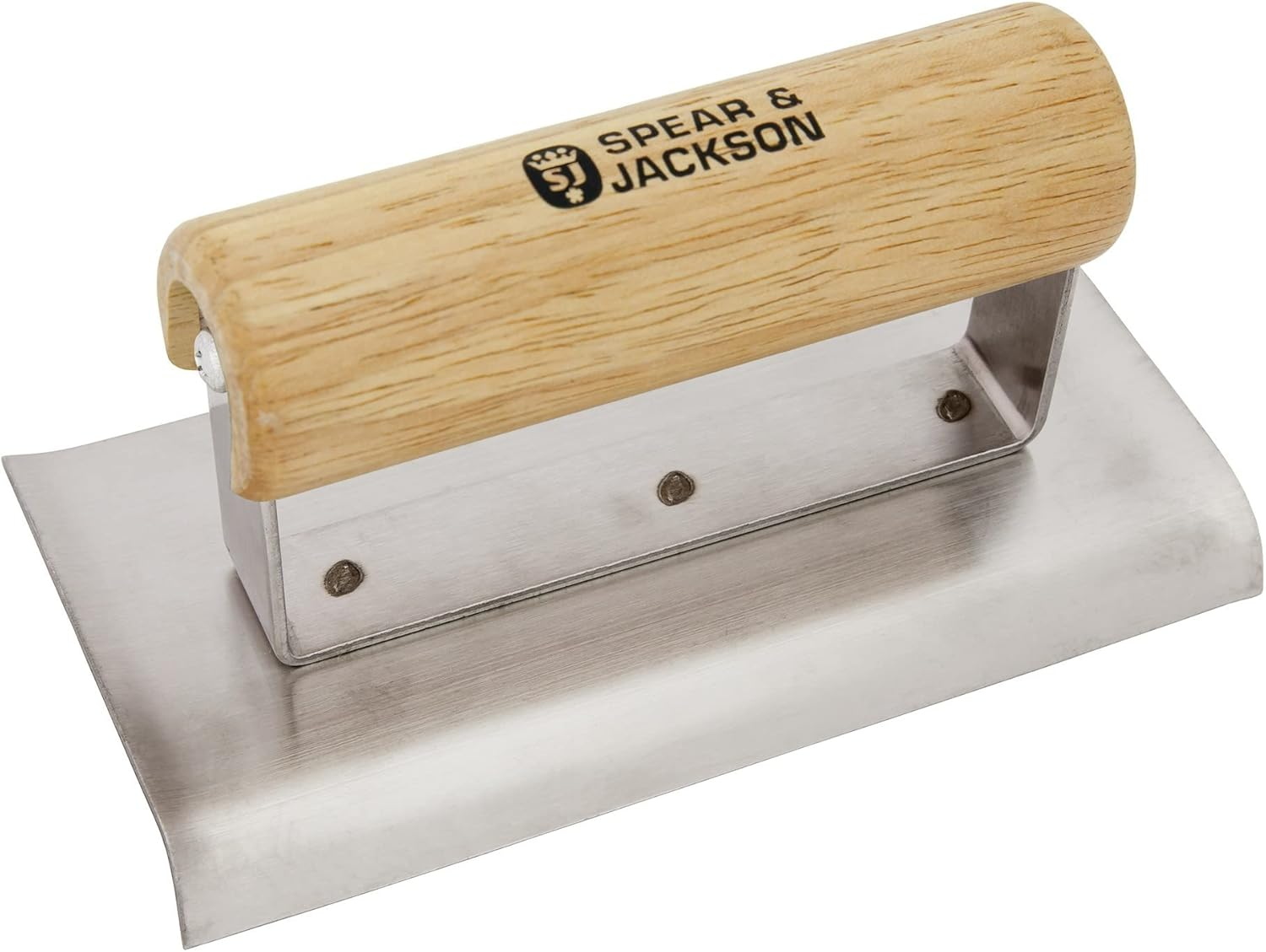 Spear & Jackson Stainless Steel Cement Edger with Timber Handle, 150 Mm Size