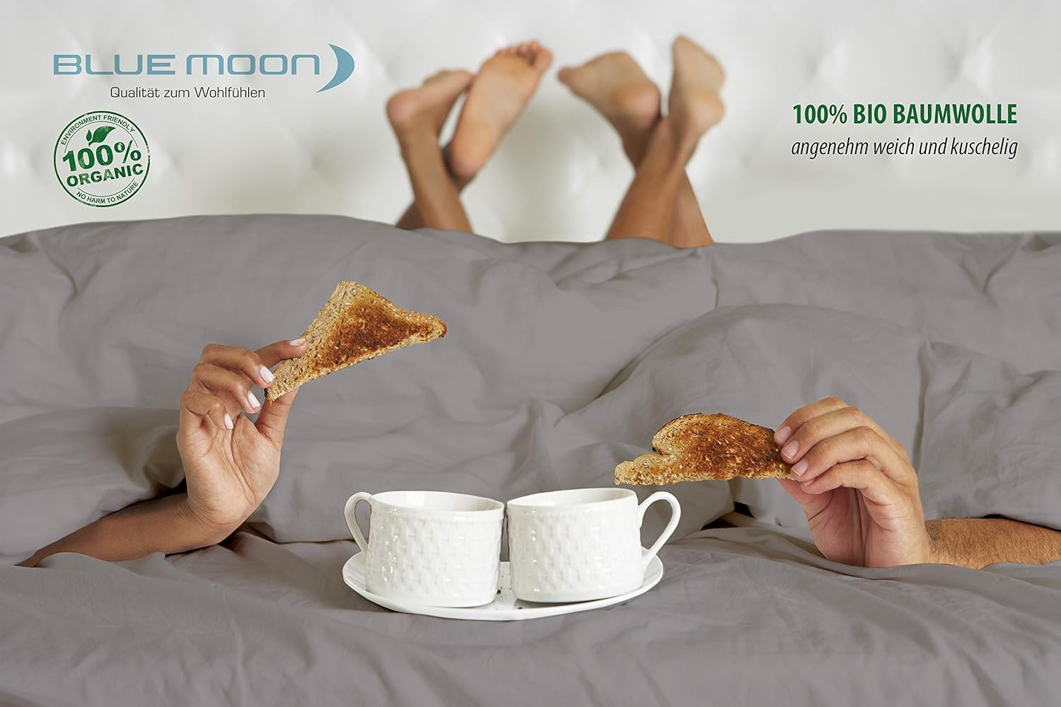 Bed Linen Organic Renforce Stone-Washed 100% Cotton - Modern Used Look Linen Look (Grey, 200 X 220 Cm) image number 2