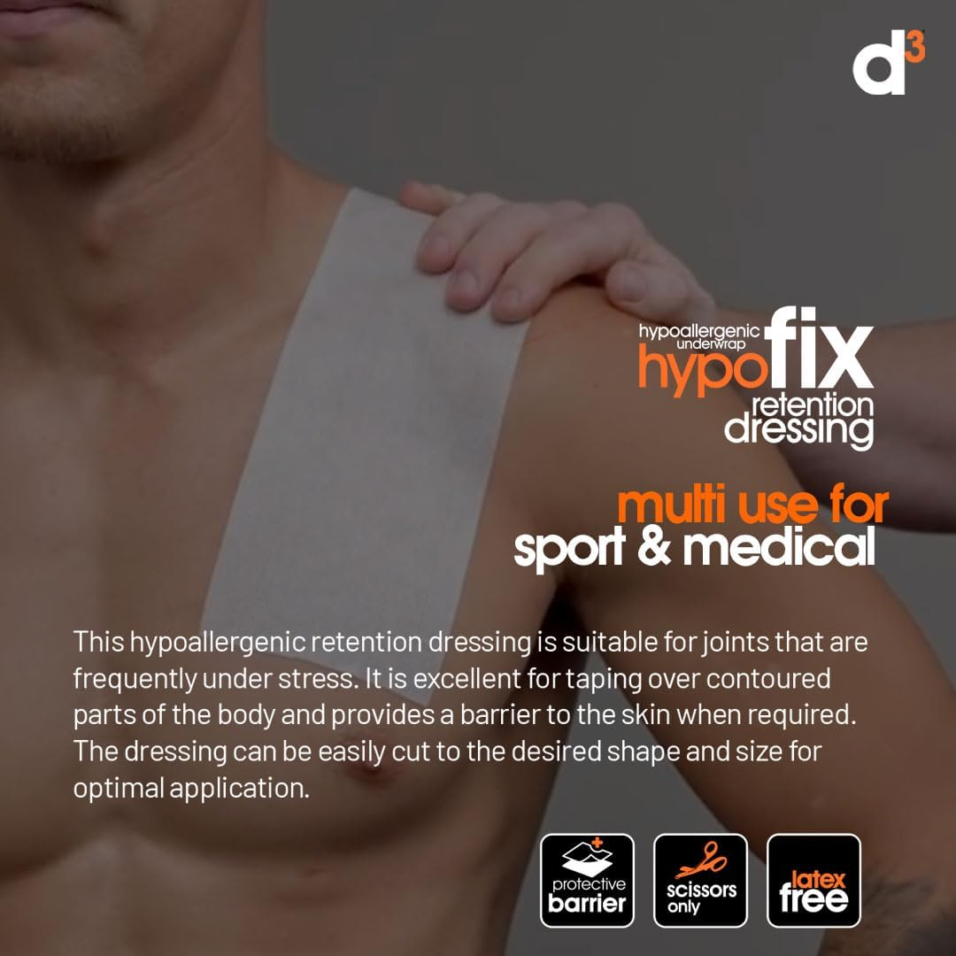 D3 Hypo Fix 50Mm X 10M (1 Roll) Hypoallergenic Underwrap Retention Dressing Fixation Tape Medical Dressing Adhesive Sports Wound Fixing Tape image number 3