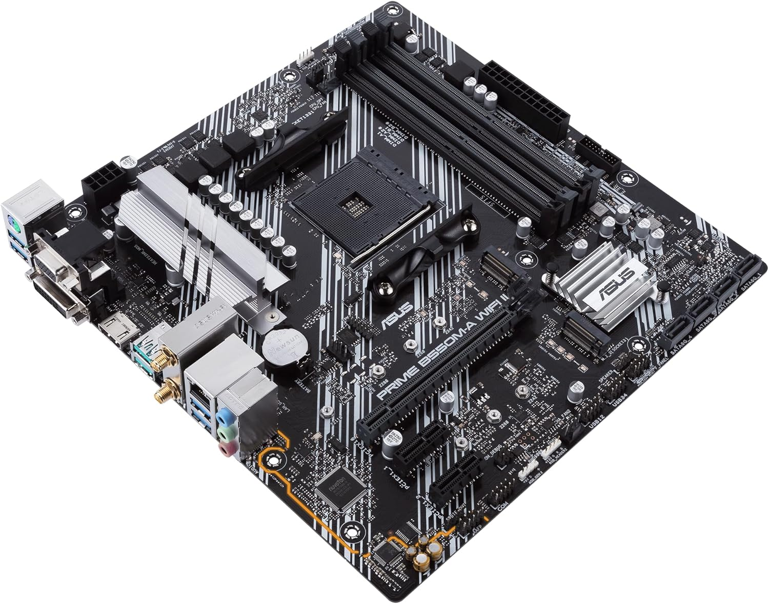 ASUS Prime B550M-A Wifi II Motherboard Microatx, AMD B550, Socket AM4, DDR4, PCI 4.0, LAN Realtek 1Gb, Wifi 6 (802.11Ax), 2Xm.2, 4Xsata 6Gb/S, 2Xusb 3.2 Gen 2, Support Aura Sync RGB, Black image number 5