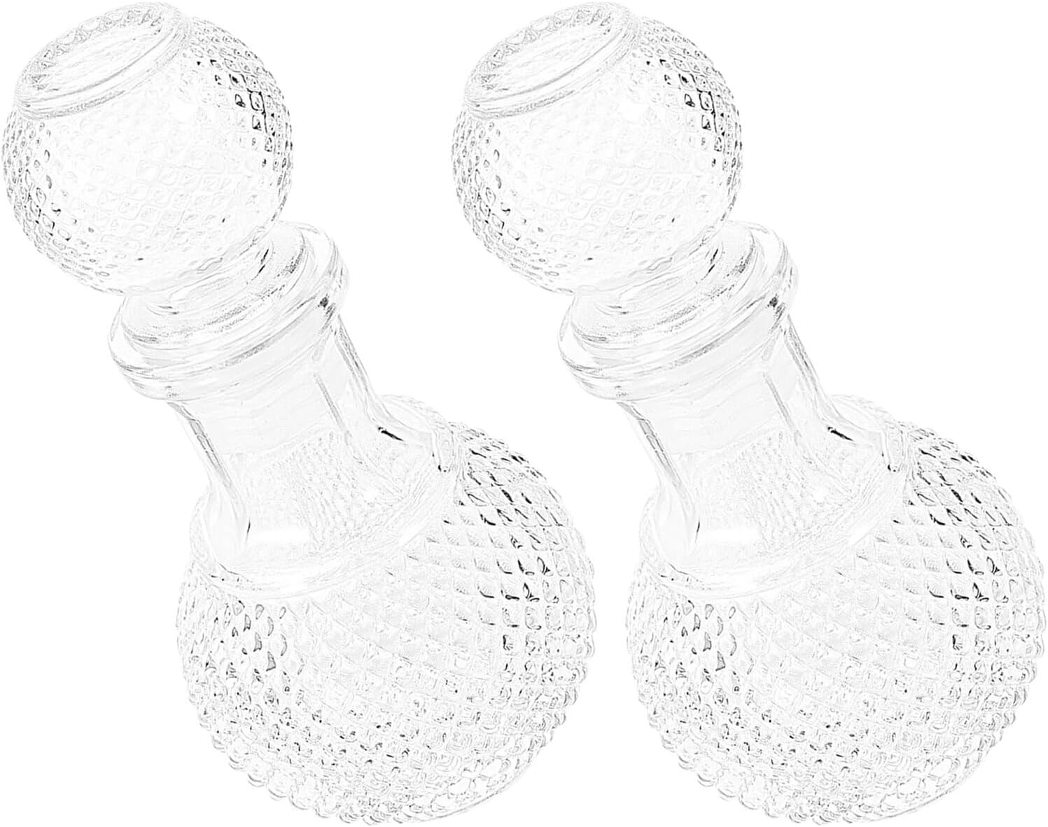 Tofficu 2Pcs Thickened Glass Whiskey Bottle 250Ml Earth Design Decorative Liquor Decanter for Home Bar and Cocktail Serving image number 4