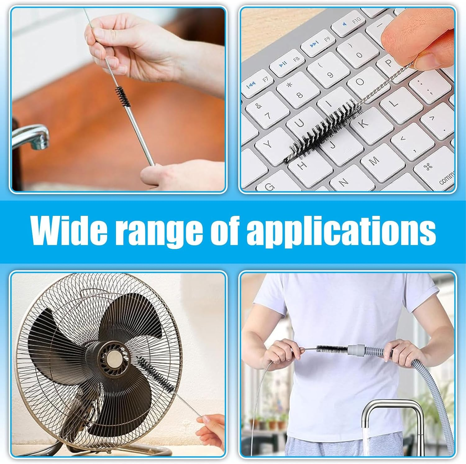 Nylon Bottle Brush, 10 Pcs Pipe Cleaner Brush, Straw Brushes for Sippy Cup, Tumbler, Water Bottle, Drinking Straw, Teapot Nozzle (Black) image number 4