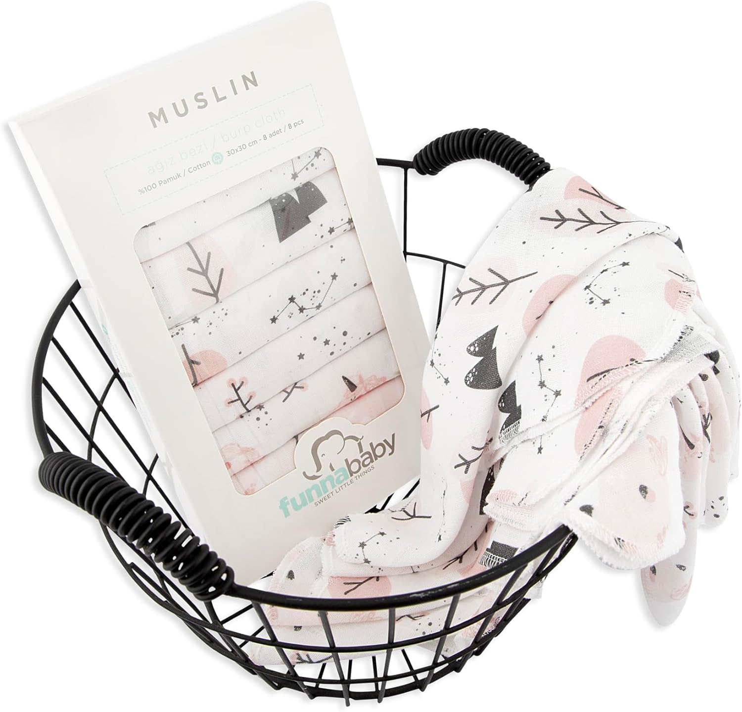 Funnababy Baby Muslin Cloths for Newborn &ndash; Pack of 8, Thin and Quick Dry, Extra Soft Face Muslin, 100% Cotton, Fabric Washcloth, Square Cloth for 0-6 Months, Starter Baby Essential, 30X30 Cm image number 5