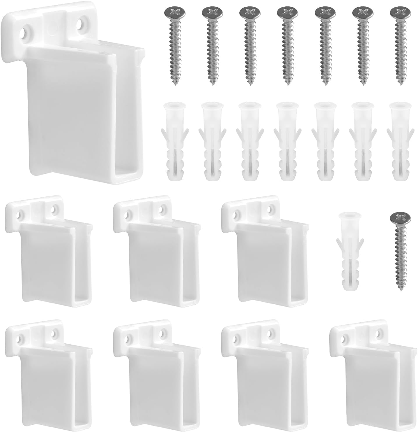 8Pcs Wire Shelf End Brackets, Heavy Duty Closet Shelves Brackets Wall Mount Brackets Wire Shelf Corner Support Bracket with Screws Expansion Anchors for Shelves Closet