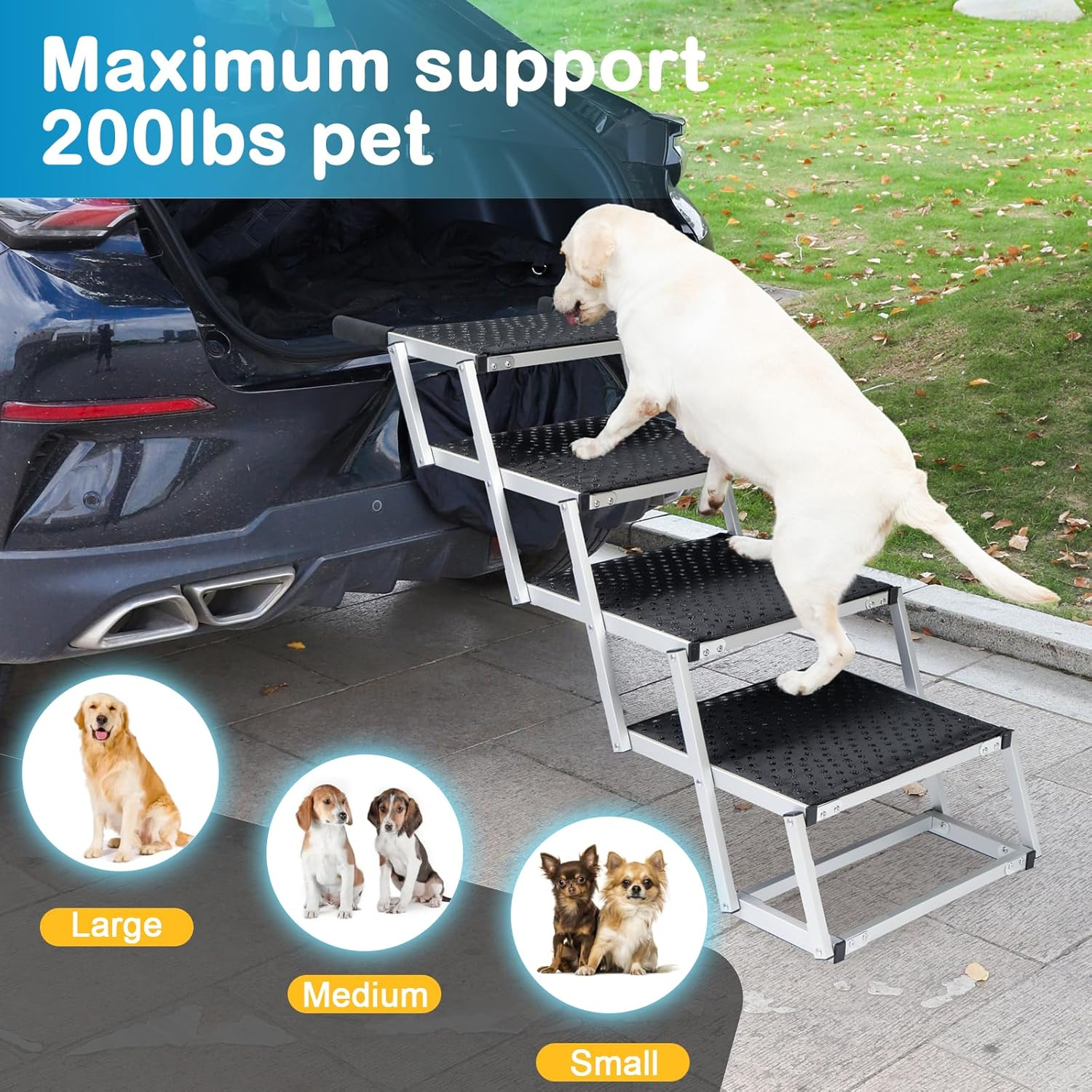Uross Dog Car Ramp for Large Dogs, 5 Step image number 4