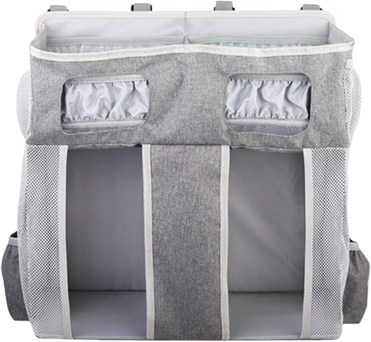 Crib Diaper Organizer, Oxford Bedside Storage Bag, 19.6X17.3X6.3 Inch, Large Capacity Nursery Stacker with Hanging Design, Ideal for Diapers, Bottles, Wipes, Bibs, Cribs, Nursery,