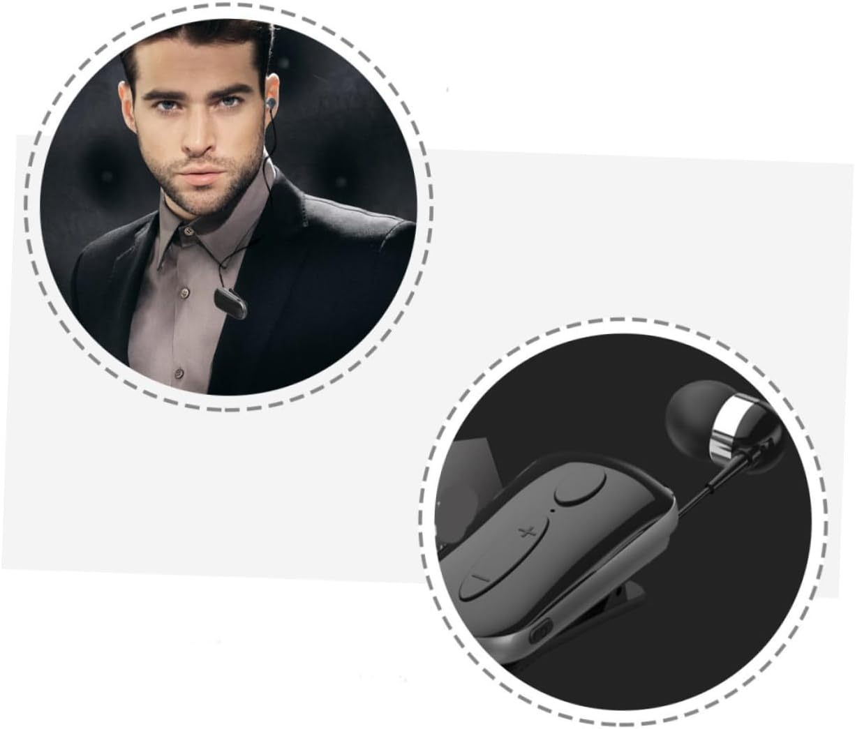 Hoement Headset Wireless Earphone Retractable Clip-Style Sports Headset for Running Gym and Outdoor Activities image number 4