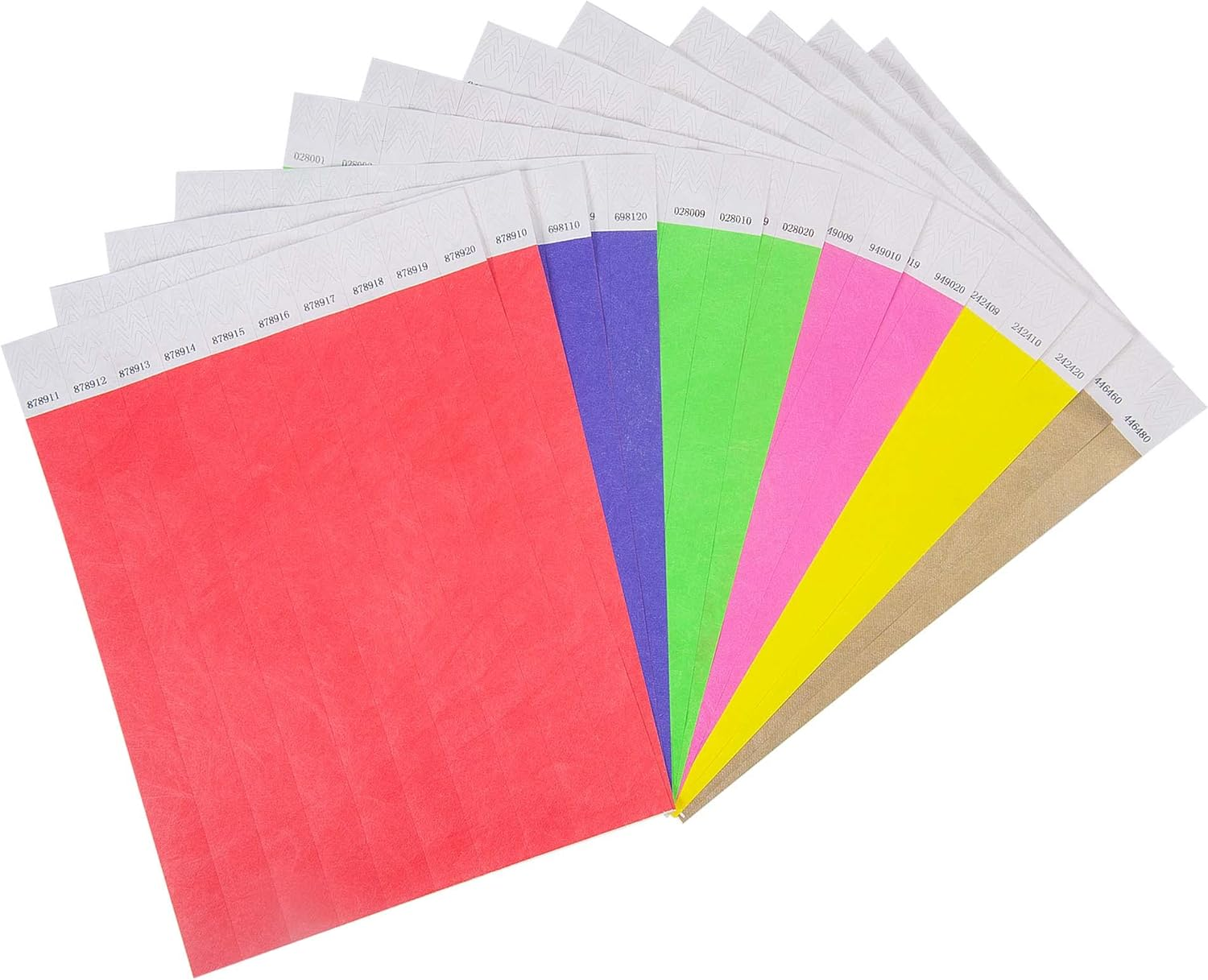 L LIKED 120 Pcs Paper Wristbands for Events, Party Wristbands for Events, Event Bracelets Is Waterproof for Parties, Concerts, Sports, Fairs, Travel, Pool Pass(6 Colors) image number 3