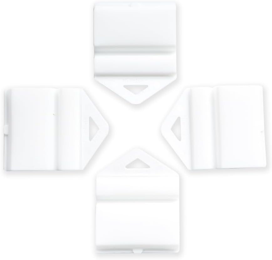 4X White L & P Plate Holder Clips - Number Plate Mounting Kit for Cars - Durable Plastic Car Accessories image number 4
