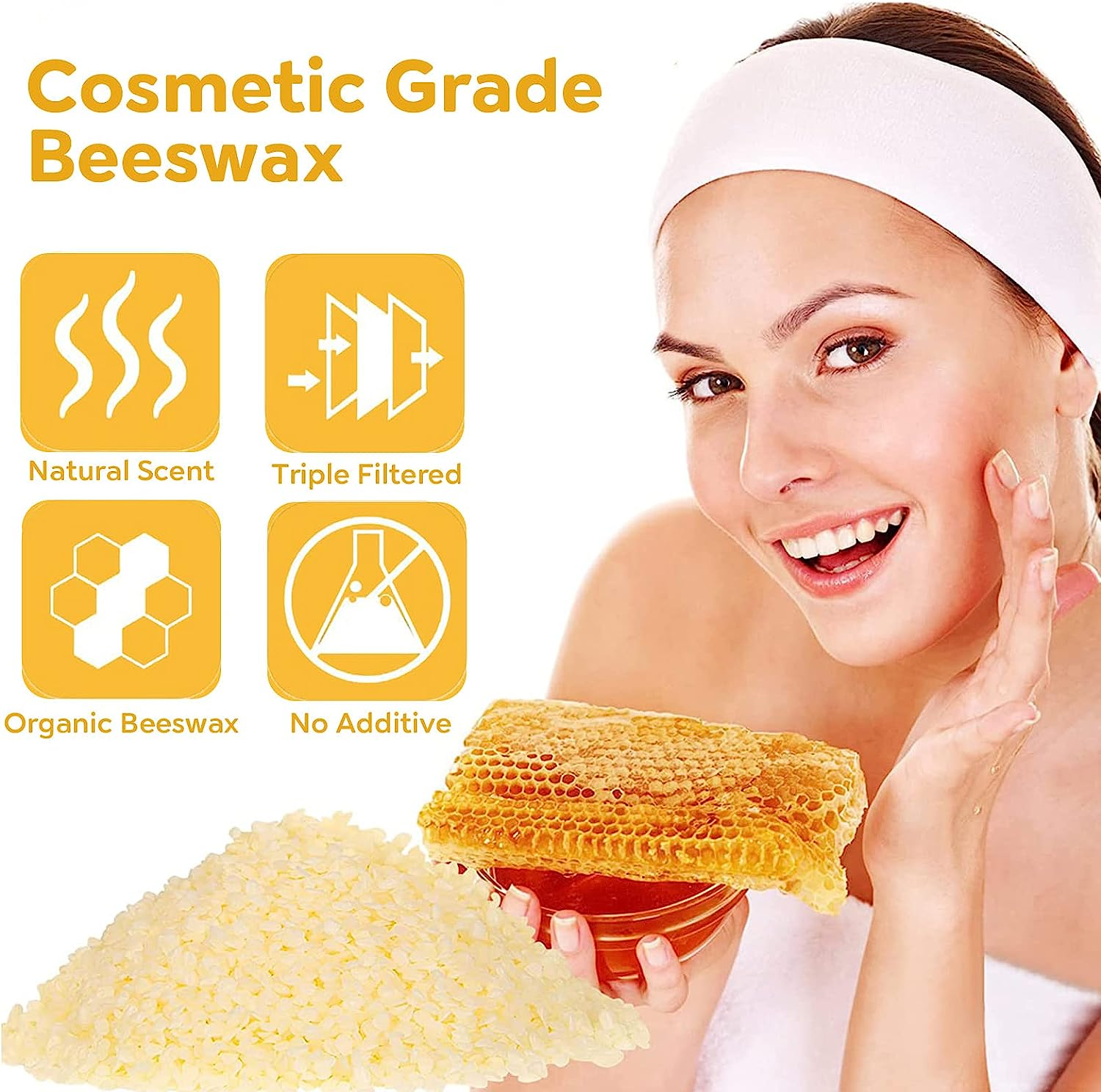 NUFECARG Beeswax Pellets 2LB(32 Oz), 100% Organic Bees Wax, Triple Filtered Beeswax for DIY Candle, Hair Care, Lotions, DIY Creams, Lip Balm and Soap Making Supplies image number 6