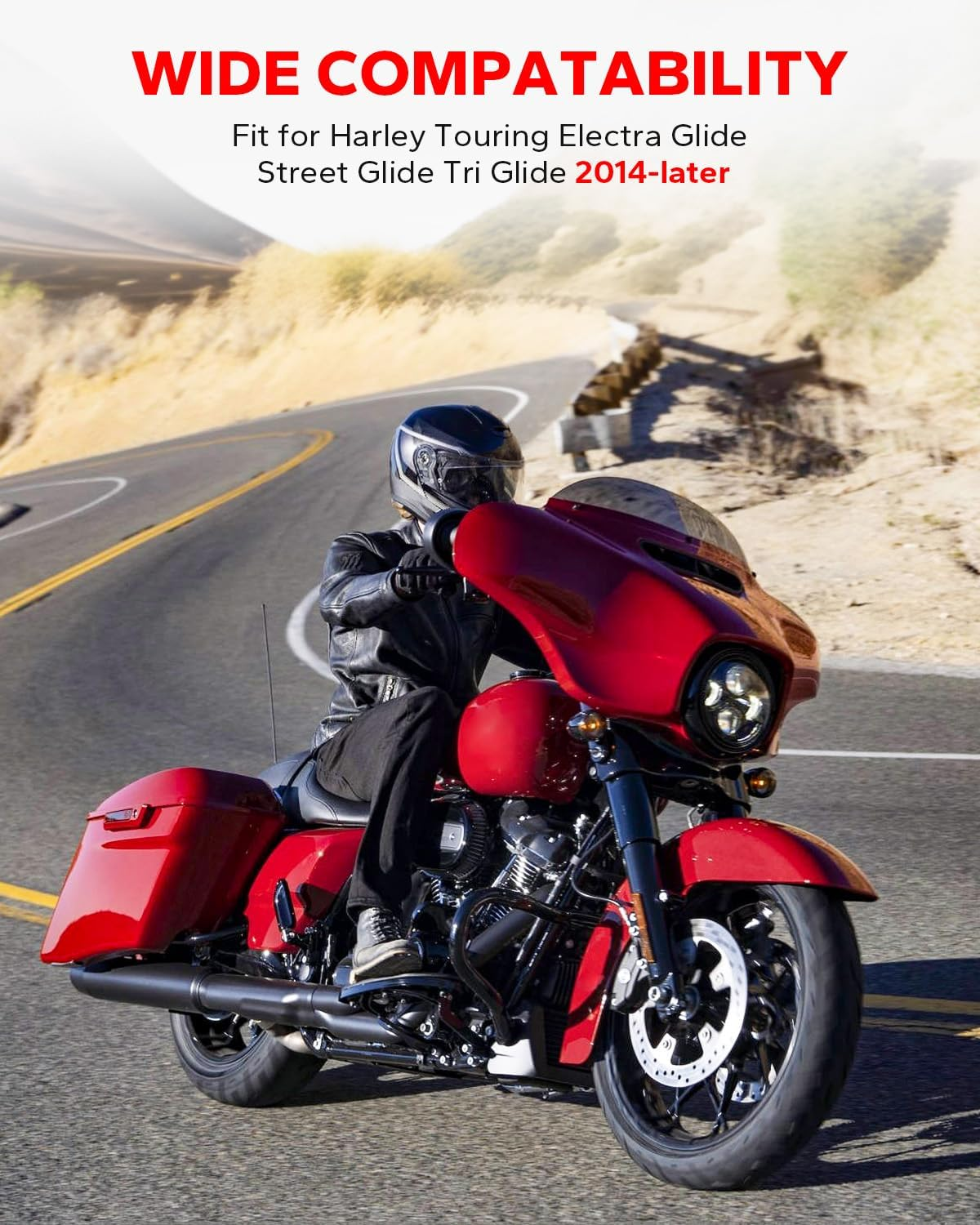 Vivid Black Metal 4 Point Docking Hardware Kit for Harley Road King Street Glide 2014-2017