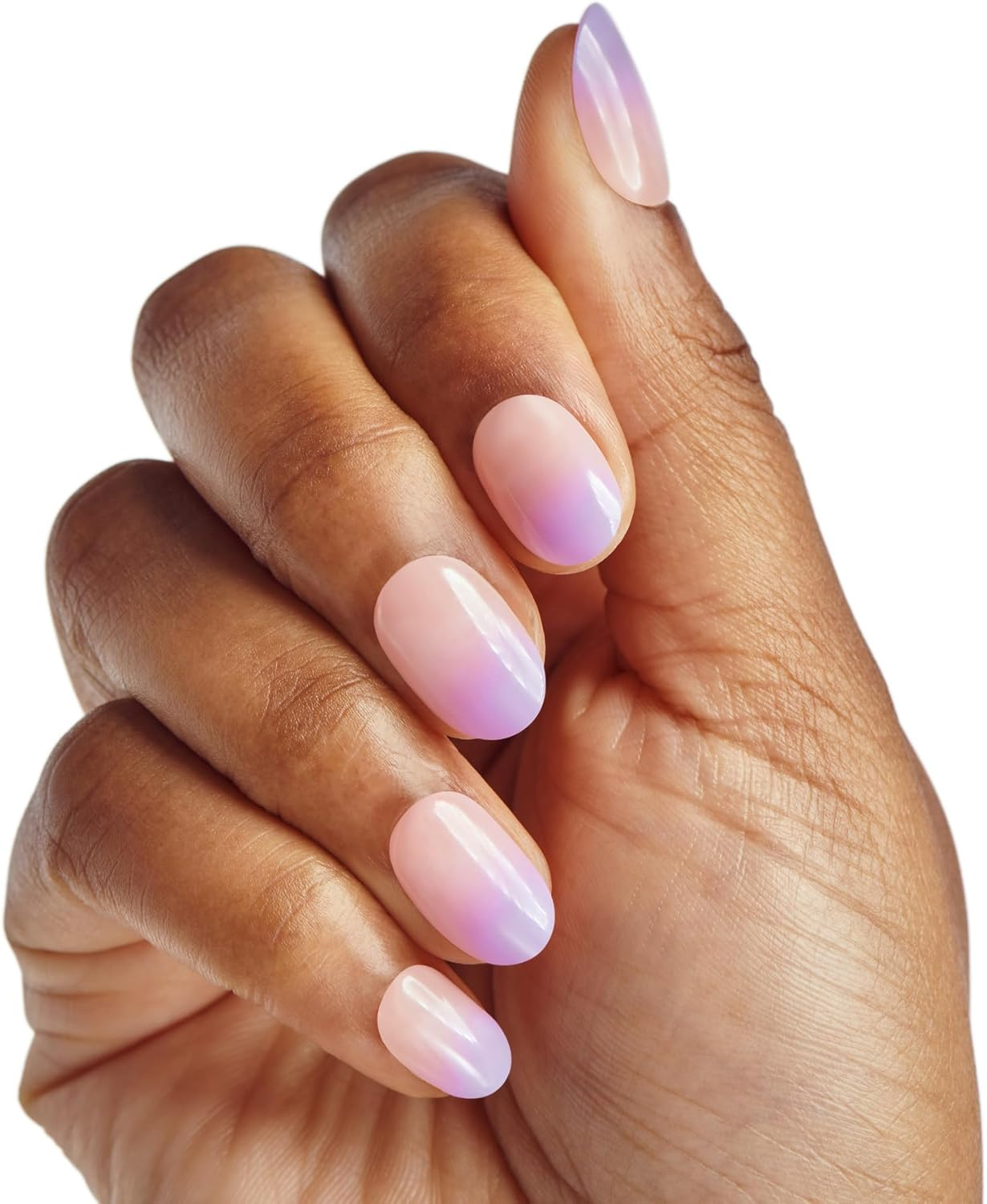 KISS Impress Press on Nails 'Take a Chance' Purple Short Oval Shape Patented Strong Adhesive Nail Glue No Splitting No Smudging 30 False Nails Self Adhesive