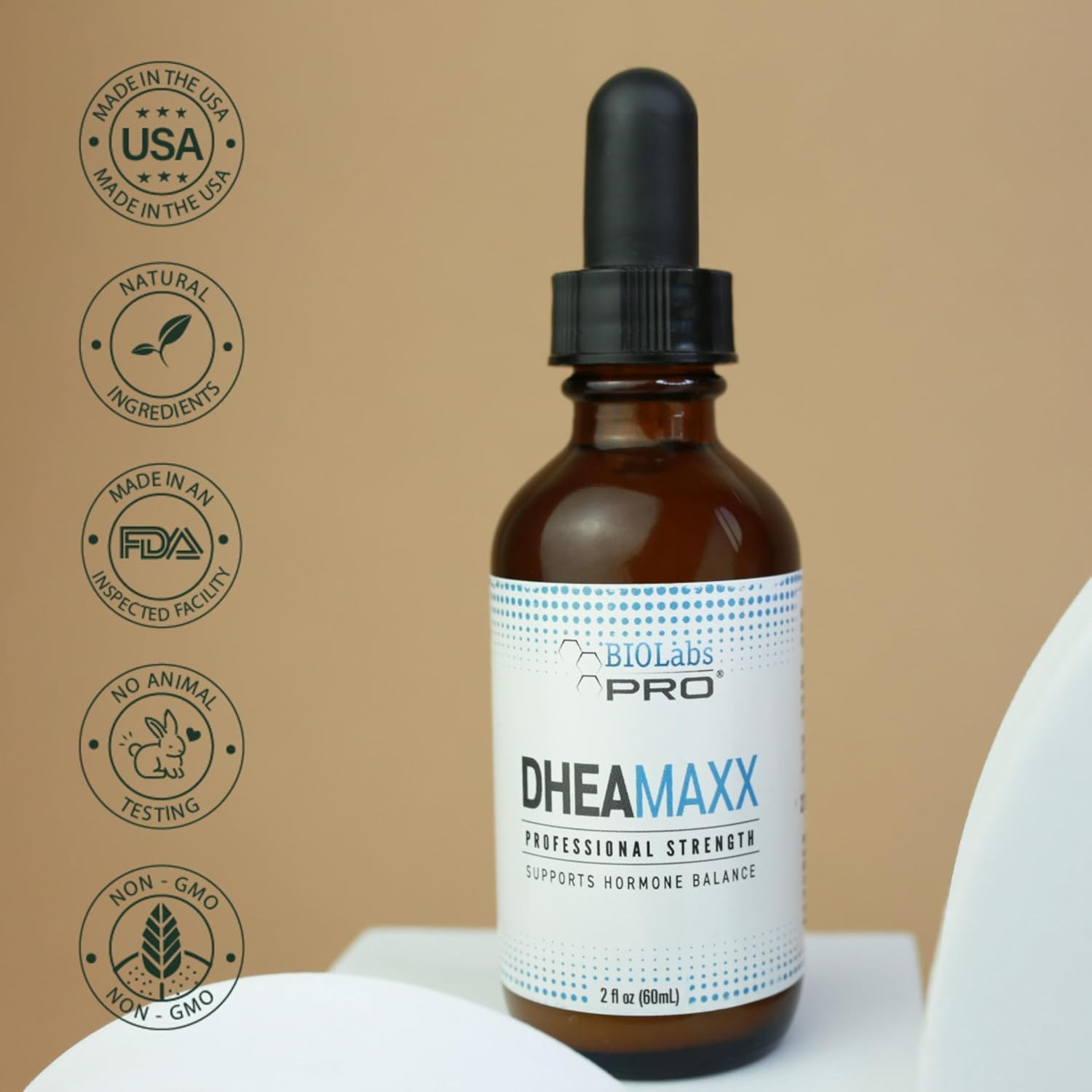 BIOLABS PRO Dhea Oil - Bioidentical Natural Hormone Balance Support for Women or Men - Six Month Supply - Topical - 2Oz image number 3