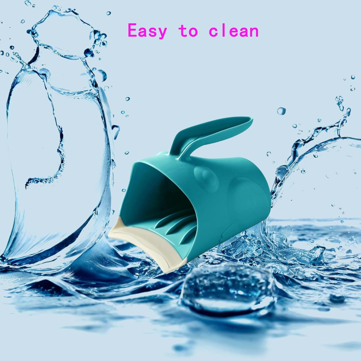 Baby Shampoo Rinse Cup - Gentle Hair Washing for Babies, Protects Eyes, Easy Bath Time (Blue) image number 6