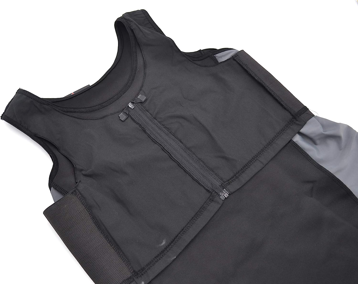 Baronhong Women Trans Lesbian Tomboy Zip up Chest Binder Quick-Drying Swimwear Vest Tank Top+Swimming Pants